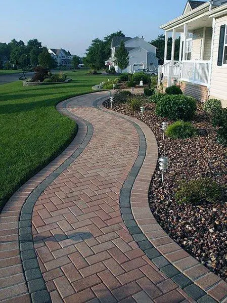 Curved Brick Walkway